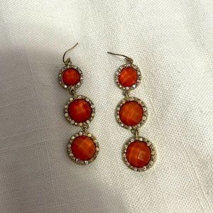 Orange Dangling Earrings